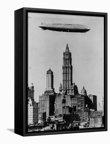 Zeppelin over NYC-null-Framed Premier Image Canvas