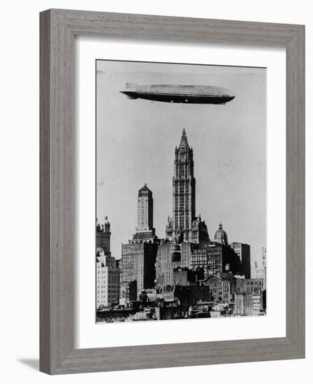 Zeppelin over NYC-null-Framed Photographic Print