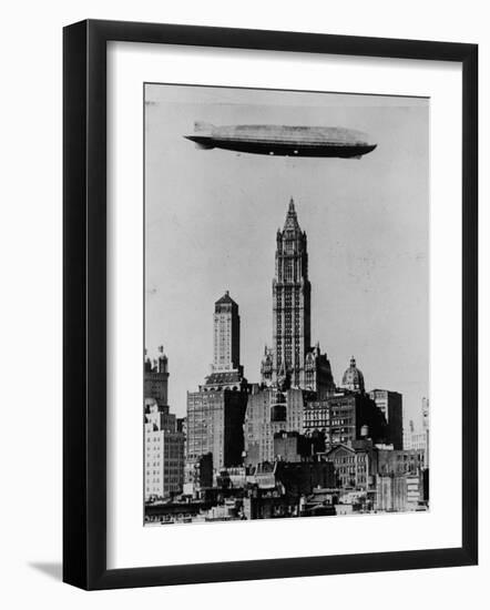 Zeppelin over NYC-null-Framed Photographic Print