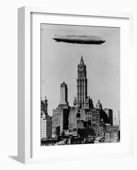 Zeppelin over NYC-null-Framed Photographic Print