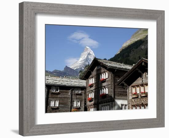 Zermatt and the Matterhorn Behind, Valais, Swiss Alps, Switzerland, Europe-Hans Peter Merten-Framed Photographic Print