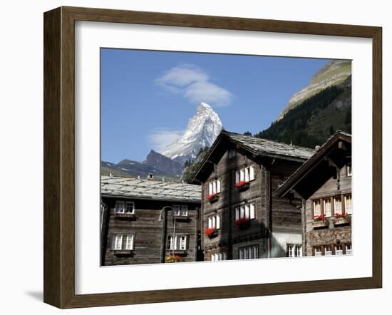 Zermatt and the Matterhorn Behind, Valais, Swiss Alps, Switzerland, Europe-Hans Peter Merten-Framed Photographic Print