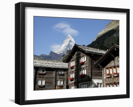 Zermatt and the Matterhorn Behind, Valais, Swiss Alps, Switzerland, Europe-Hans Peter Merten-Framed Photographic Print
