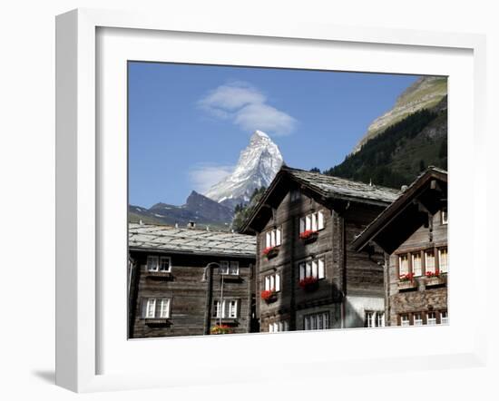 Zermatt and the Matterhorn Behind, Valais, Swiss Alps, Switzerland, Europe-Hans Peter Merten-Framed Photographic Print