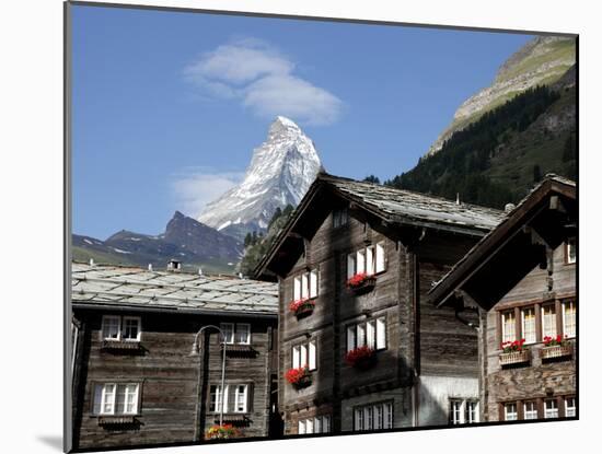 Zermatt and the Matterhorn Behind, Valais, Swiss Alps, Switzerland, Europe-Hans Peter Merten-Mounted Photographic Print