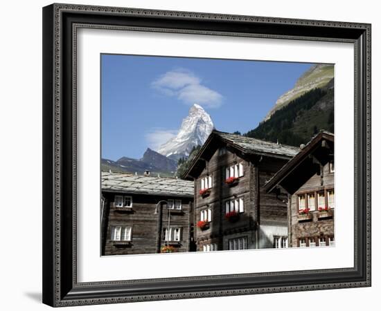 Zermatt and the Matterhorn Behind, Valais, Swiss Alps, Switzerland, Europe-Hans Peter Merten-Framed Photographic Print