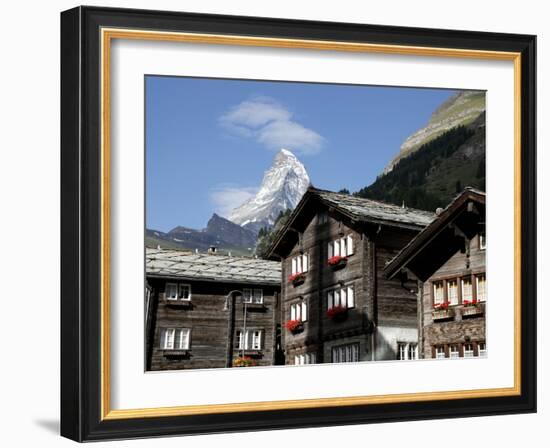 Zermatt and the Matterhorn Behind, Valais, Swiss Alps, Switzerland, Europe-Hans Peter Merten-Framed Photographic Print