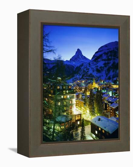 Zermatt and the Matterhorn Mountain in Winter, Zermatt, Swiss Alps, Switzerland, Europe-Gavin Hellier-Framed Premier Image Canvas