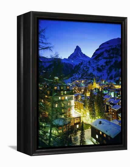 Zermatt and the Matterhorn Mountain in Winter, Zermatt, Swiss Alps, Switzerland, Europe-Gavin Hellier-Framed Premier Image Canvas