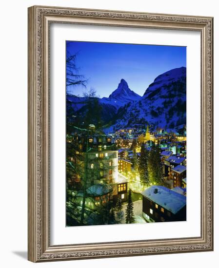 Zermatt and the Matterhorn Mountain in Winter, Zermatt, Swiss Alps, Switzerland, Europe-Gavin Hellier-Framed Photographic Print