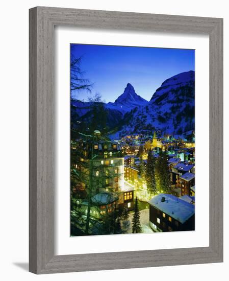 Zermatt and the Matterhorn Mountain in Winter, Zermatt, Swiss Alps, Switzerland, Europe-Gavin Hellier-Framed Photographic Print