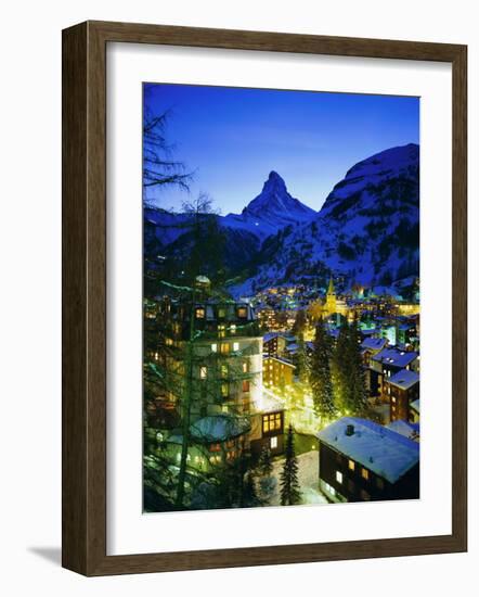 Zermatt and the Matterhorn Mountain in Winter, Zermatt, Swiss Alps, Switzerland, Europe-Gavin Hellier-Framed Photographic Print