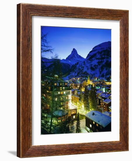 Zermatt and the Matterhorn Mountain in Winter, Zermatt, Swiss Alps, Switzerland, Europe-Gavin Hellier-Framed Photographic Print