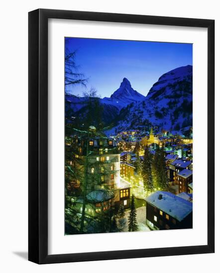 Zermatt and the Matterhorn Mountain in Winter, Zermatt, Swiss Alps, Switzerland, Europe-Gavin Hellier-Framed Photographic Print