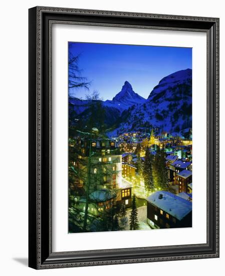Zermatt and the Matterhorn Mountain in Winter, Zermatt, Swiss Alps, Switzerland, Europe-Gavin Hellier-Framed Photographic Print