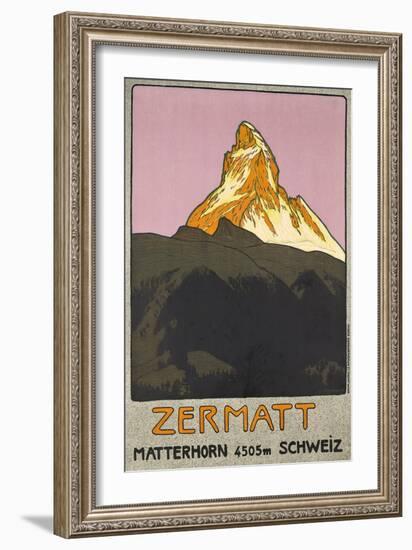 Zermatt. Plakatwerbung für Zermatt in der Schweiz. 1908-Emil Cardinaux-Framed Giclee Print