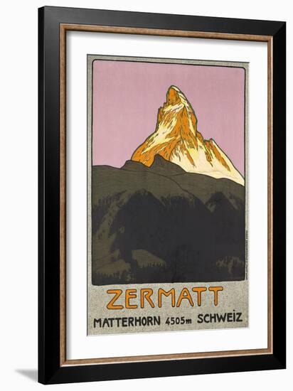 Zermatt. Plakatwerbung für Zermatt in der Schweiz. 1908-Emil Cardinaux-Framed Giclee Print