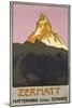 Zermatt. Plakatwerbung für Zermatt in der Schweiz. 1908-Emil Cardinaux-Mounted Giclee Print
