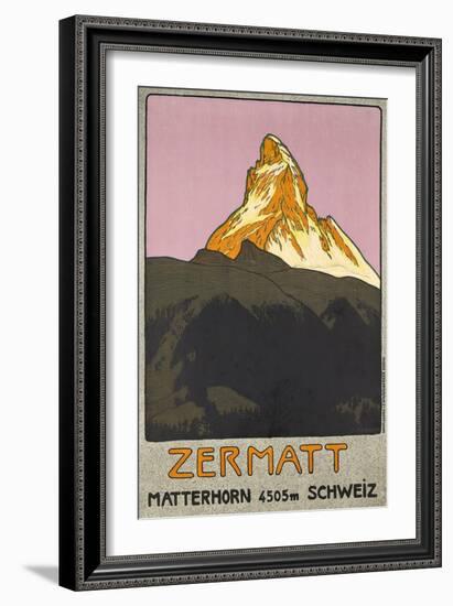 Zermatt. Plakatwerbung für Zermatt in der Schweiz. 1908-Emil Cardinaux-Framed Giclee Print