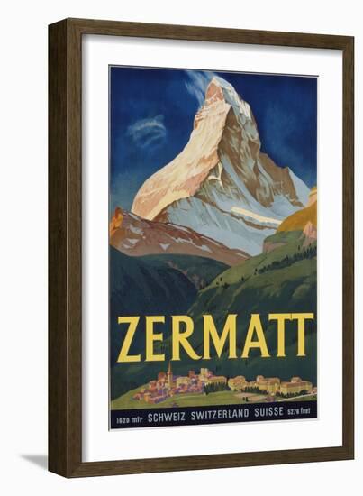 Zermatt Poster by Carl Moos-null-Framed Giclee Print