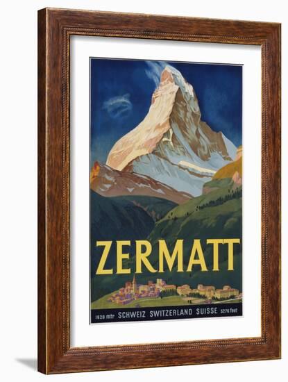Zermatt Poster by Carl Moos--Framed Giclee Print