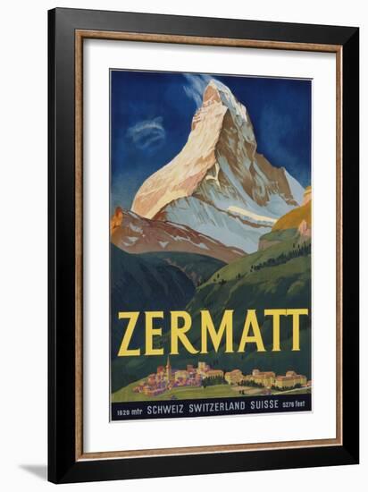 Zermatt Poster by Carl Moos-null-Framed Giclee Print