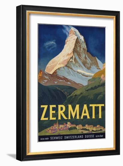 Zermatt Poster by Carl Moos-null-Framed Giclee Print