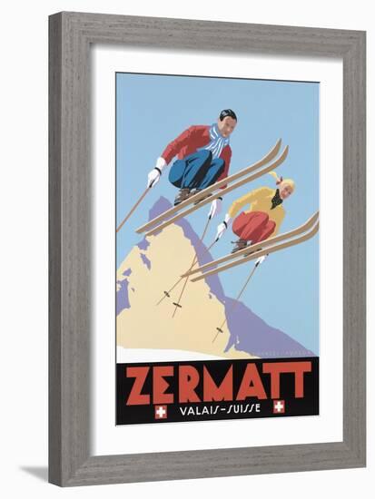 Zermatt Valais Suisse-Vintage Lavoie-Framed Giclee Print