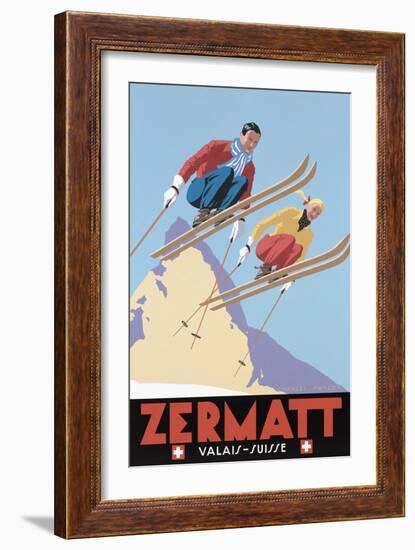 Zermatt Valais Suisse-Vintage Lavoie-Framed Giclee Print