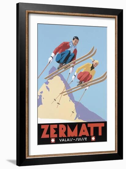 Zermatt Valais Suisse-Vintage Lavoie-Framed Giclee Print