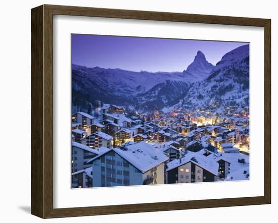 Zermatt, Valais, Switzerland-Walter Bibikow-Framed Photographic Print