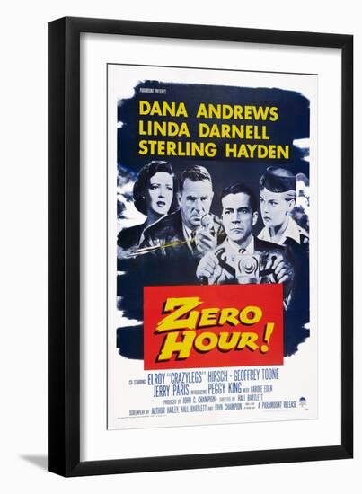 Zero Hour!, from Left: Linda Darnell, Sterling Hayden, Dana Andrews, Peggy King, 1957-null-Framed Premium Giclee Print