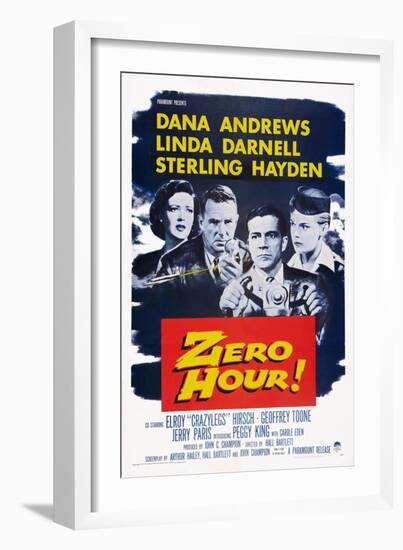 Zero Hour!, from Left: Linda Darnell, Sterling Hayden, Dana Andrews, Peggy King, 1957-null-Framed Premium Giclee Print