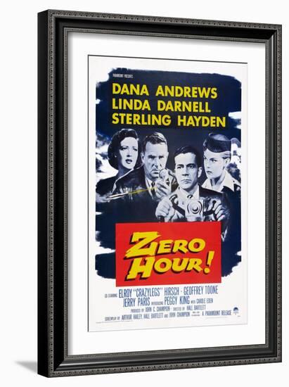 Zero Hour!, from Left: Linda Darnell, Sterling Hayden, Dana Andrews, Peggy King, 1957-null-Framed Premium Giclee Print