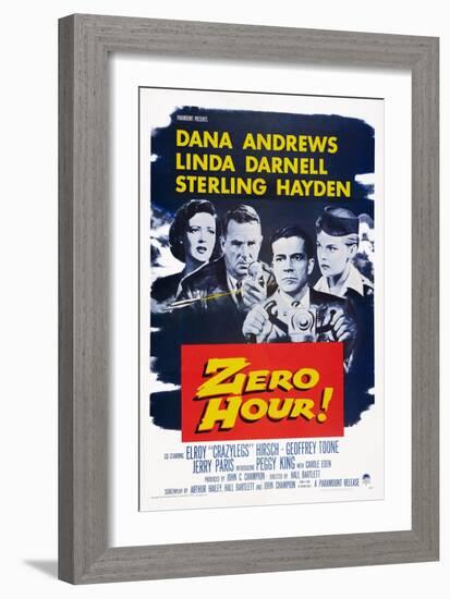 Zero Hour!, from Left: Linda Darnell, Sterling Hayden, Dana Andrews, Peggy King, 1957-null-Framed Art Print