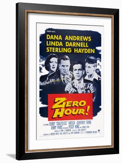 Zero Hour!, from Left: Linda Darnell, Sterling Hayden, Dana Andrews, Peggy King, 1957-null-Framed Art Print