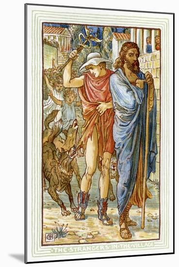 Zeus and Hermes disguised as peasants-Walter Crane-Mounted Giclee Print