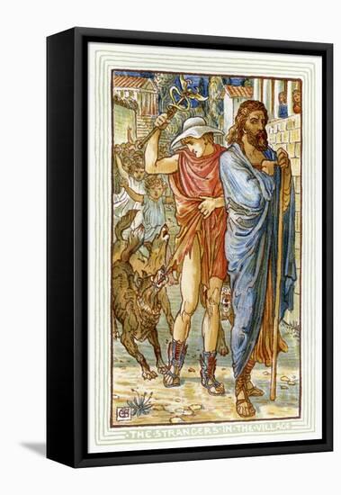 Zeus and Hermes disguised as peasants-Walter Crane-Framed Premier Image Canvas