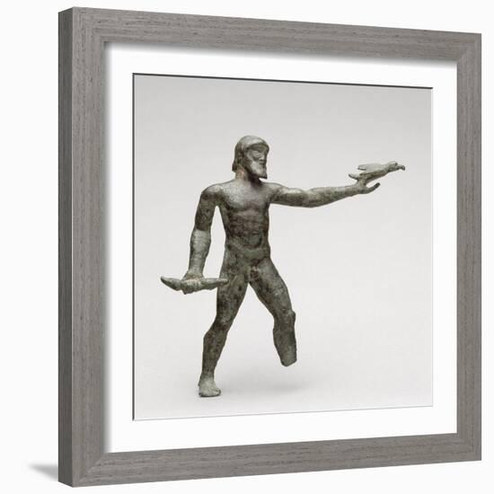 Zeus combattant, il tient l'aigle et le foudre-null-Framed Giclee Print