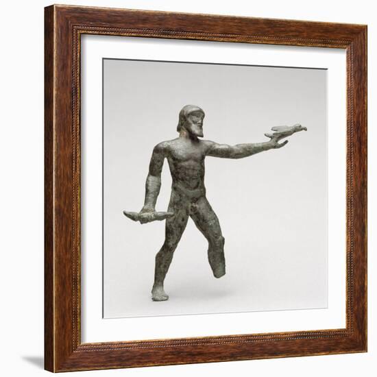 Zeus combattant, il tient l'aigle et le foudre-null-Framed Giclee Print