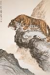 Ferocious Tiger Stalking a Mountain Path-Zhang Shanzi-Framed Premier Image Canvas