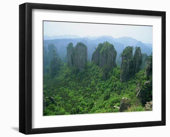 Zhangjiajie Forest Park in Wulingyuan Scenic Area in Hunan Province, China-Robert Francis-Framed Photographic Print