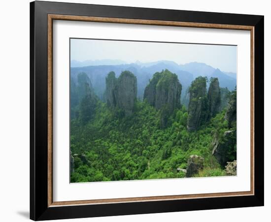 Zhangjiajie Forest Park in Wulingyuan Scenic Area in Hunan Province, China-Robert Francis-Framed Photographic Print