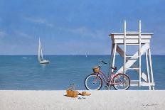 Blue Boat on Beach-Zhen-Huan Lu-Framed Giclee Print