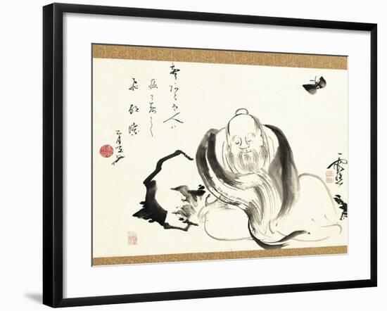 Zhuang Zi Dreaming of a Butterfly-Ike no Taiga-Framed Giclee Print