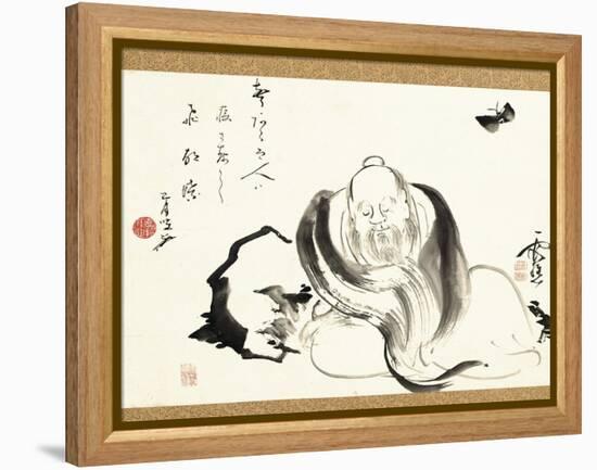 Zhuang Zi Dreaming of a Butterfly-Ike no Taiga-Framed Premier Image Canvas