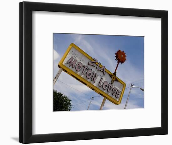 Zia Motor Lodge Sign, New Mexico, USA-Nancy & Steve Ross-Framed Photographic Print