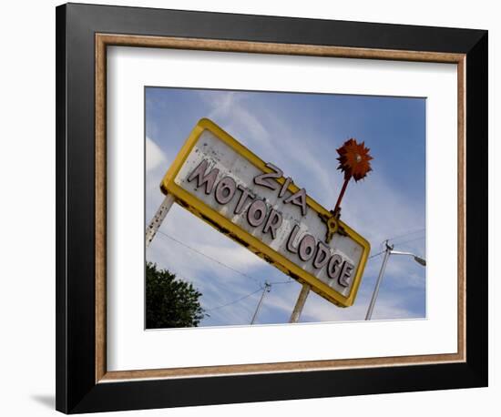 Zia Motor Lodge Sign, New Mexico, USA-Nancy & Steve Ross-Framed Photographic Print