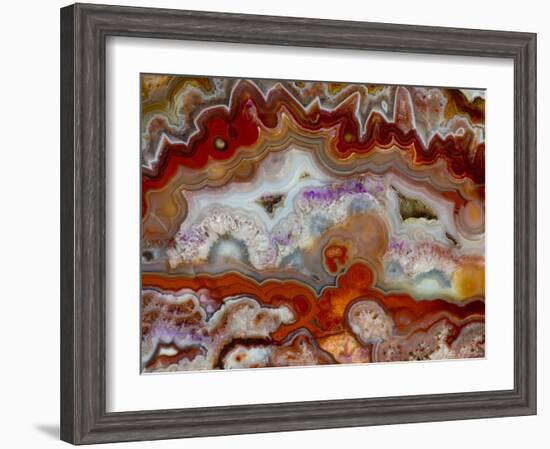 Zig Zag Pattern Crazy Lace Agate-Darrell Gulin-Framed Photographic Print