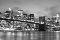 Brooklyn Bridge and Manhattan Skyline at Night, New York City-Zigi-Photographic Print